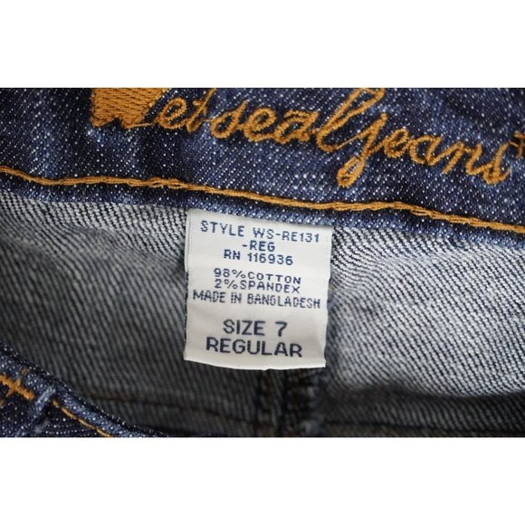 Wet Seal Jeans Juniors Size 7 Low Rise Flare Bootcut Stretch Blue Denim - Picture 10 of 10